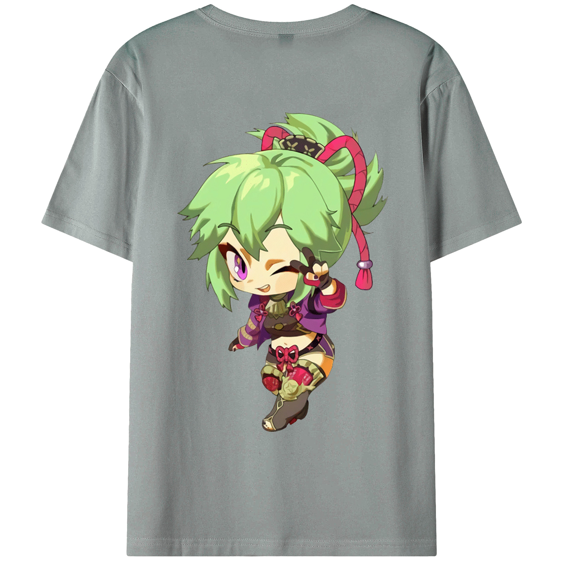 げんし神  久岐忍 くき しのぶ genshin Kuki Shinobu 綿100％ メンズ半袖Tシャツ（バックプリント） 通気性